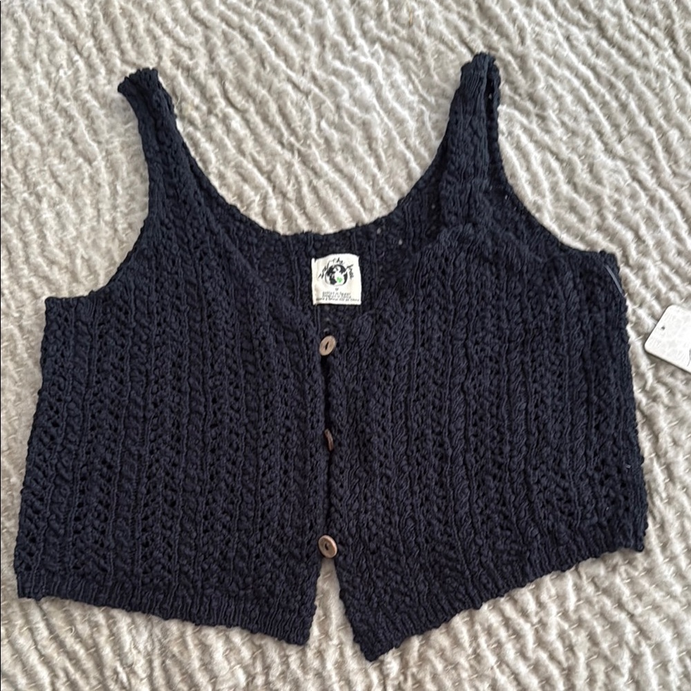 NWT - Free People - Black Knit Vest